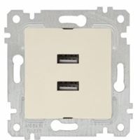 RİTA MEK TUŞ İKİLİ USB ŞARJ PRİZİ KREM 1